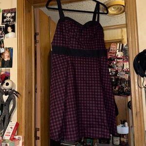 Hot Topic Brand Burgundy/Black Checkered Dress!!!